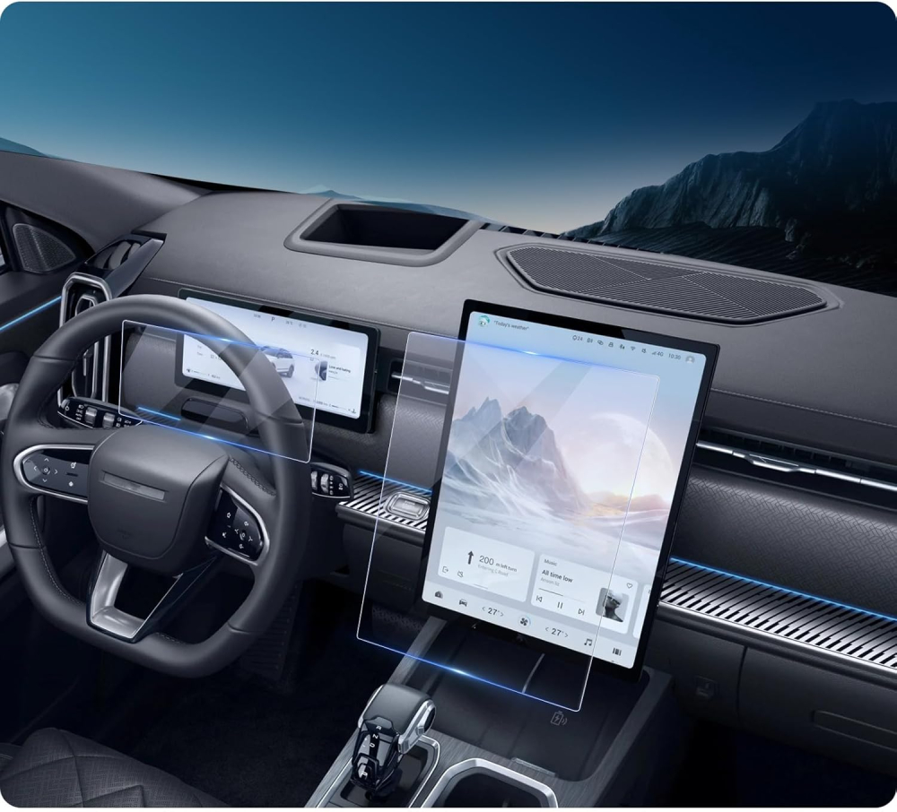 LUWU 2 Pack Compatible with Jaecoo J7 2025 Navigation Screen Protector (14.8" Central Screen + 10.25" Instrument) Tempered Glass Screen Protective Film 9H Anti-Scratch Jaecoo J7 Accessories