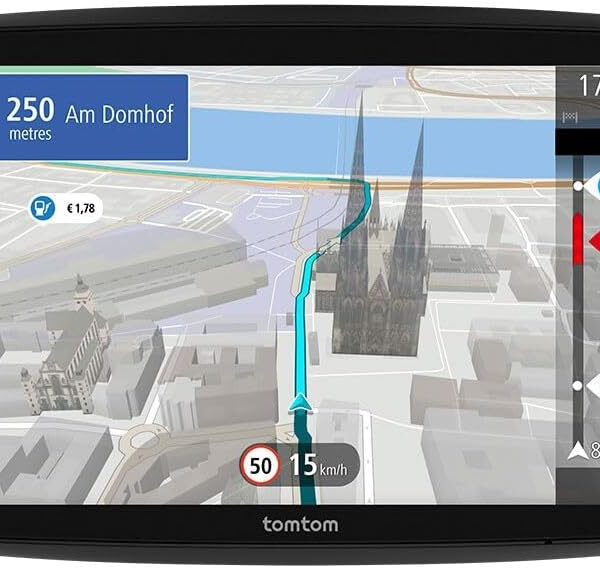 TomTom GO Navigator car sat nav (Extra-large 7" screen, real-time traffic information, 12-month Speed Camera Alerts trial, Europe maps, Wi-Fi updates, Premium Services, magnetic mount)
