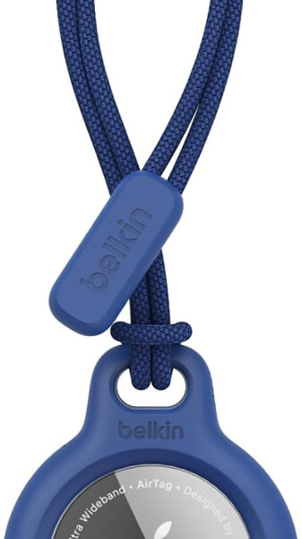 Belkin F8W974 AirTag Case with Strap (Secure Holder Protective Cover for Air Tag with Scratch Resistance Accessory) - Blue, Tag not included