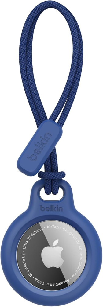 Belkin F8W974 AirTag Case with Strap (Secure Holder Protective Cover for Air Tag with Scratch Resistance Accessory) - Blue, Tag not included