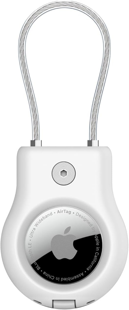 Belkin AirTag Case With Wire Cable, Secure Holder Protective Cover Air Tag, Scratch Resistance, AirTag Accessory - (White)