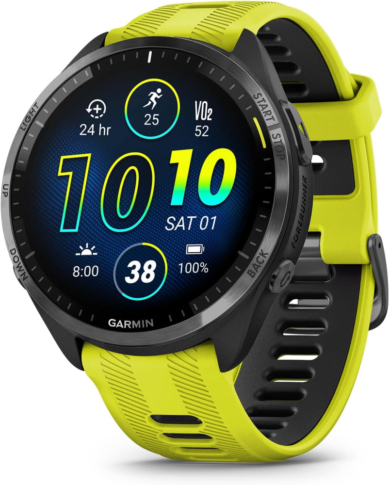 Garmin Forerunner 965 Running Smart Watch, Colorful AMOLED Display, Training Measures and Recovery Information, Yellow and Black Amp