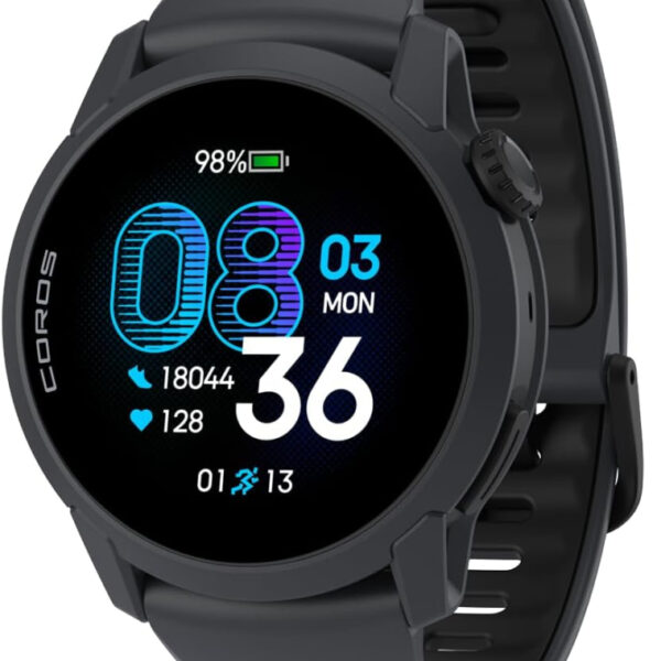 COROS PACE 4 Ultralight Sport GPS Watch,1.2" AMOLED Touchscreen Running Watch,19 days of daily use,Voice Features,Advanced Training Tools,Accurate GPS,Heart Rate Monitor, Navigation(Silicone, Black)