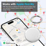 Tags-4 Pack Tracker Work with Apple Find My (iOS Only),Track Keys Wallet Luggage Backpack Suitcase,Battery Replaceable Super Lightweight Item Finders with 4 Keyrings,Lanyards and IPX8 Cases (4) - Image 2