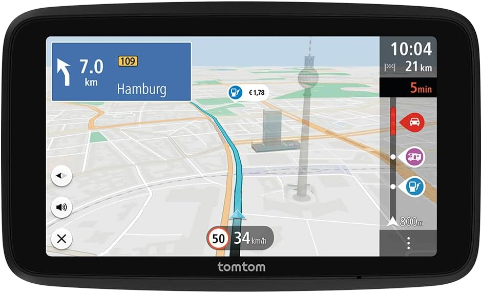 TomTom Campervan and Caravan Sat Nav GO Camper Tour 2nd gen (6" screen with Campervan and Caravan POIs, TomTom Traffic and 6-months Speedcamera alerts, Europe Maps, Moving lane guidance)