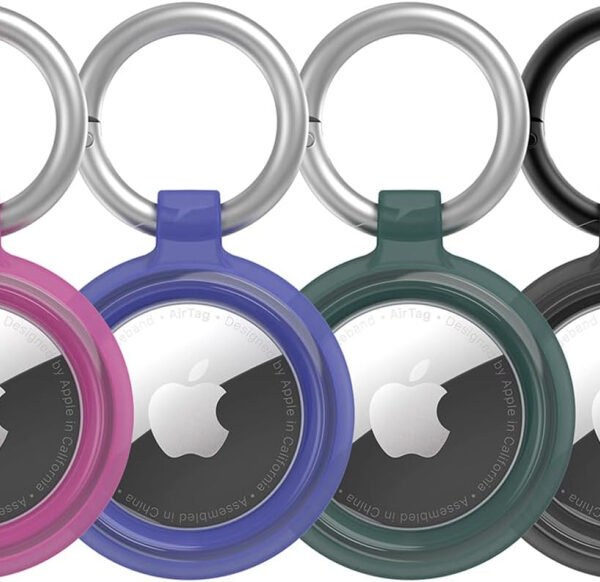 OtterBox AirTags Clear Case for AirTag, Shockproof, Drop Proof, Ultra-Slim, Rugged, Protective Thin Case for Apple AirTags, Includes Carabiner, Birds of a Feather