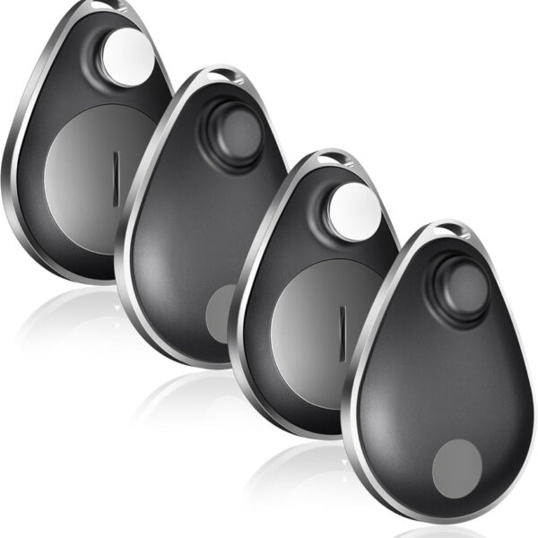 UtagPro GPS Tracker for Kids 4 Pack, Key Finder Works with Apple Find My (iOS only), IP67 Waterproof, Privacy Protection, Lost Mode, No Monthly Fee, Tracking Device for Children, Elderly, Pets(Black)