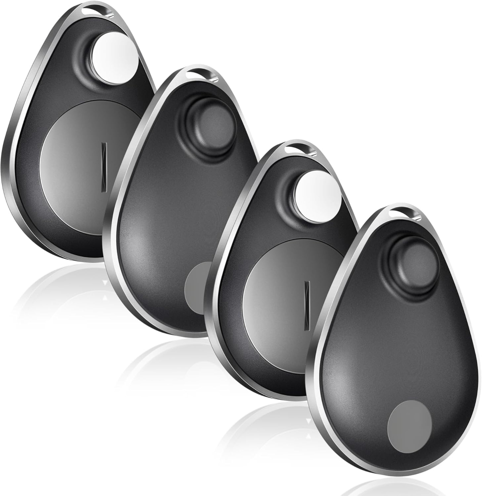 UtagPro GPS Tracker for Kids 4 Pack, Key Finder Works with Apple Find My (iOS only), IP67 Waterproof, Privacy Protection, Lost Mode, No Monthly Fee, Tracking Device for Children, Elderly, Pets(Black)
