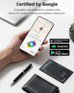 Wallet Tracker Card Android IP68 Waterproof Tracker Card Android Compatible with Find Hub App(Android Only) Wallet Tracker Android Rechargeable Slim Card Tracker for Wallet Suitcases, 1 Pack - Image 6