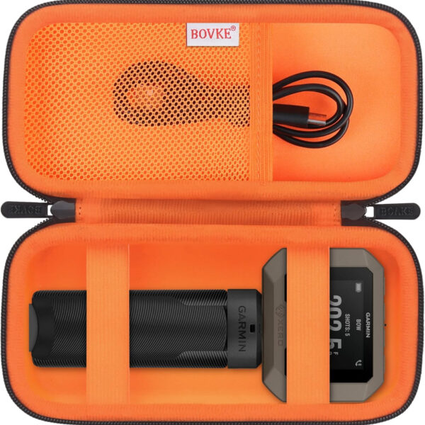 BOVKE Carrying Case Compatible with Garmin Xero C1 Pro Compact Chronograph for Range Shooting, Garmin Xero C1 Pro Travel Storage Bag with Extra Space for Charging Cables, Power Bank, Black