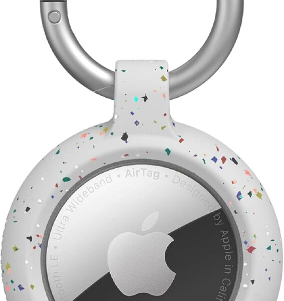 OtterBox AirTags Case for AirTag, Shockproof, Drop Proof, Ultra-Slim, Protective Soft Touch Thin Case for Apple AirTags, Includes Carabiner, Shower