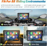 Motorcycle CarPlay Screen Carpuride W502B for BMW R1200GS/R1250GS/S1000XR – 5" IP67 Waterproof Touchscreen, Wireless Android Auto & CarPlay, GPS Navigation, Dual Bluetooth, Enhanced Bass EQ - Image 9