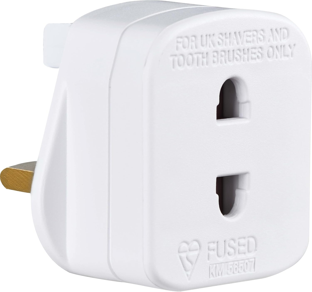 Masterplug Shavingadaptor_01 Electric Shaver Adaptor, 50 x 48 x 46 mm, White