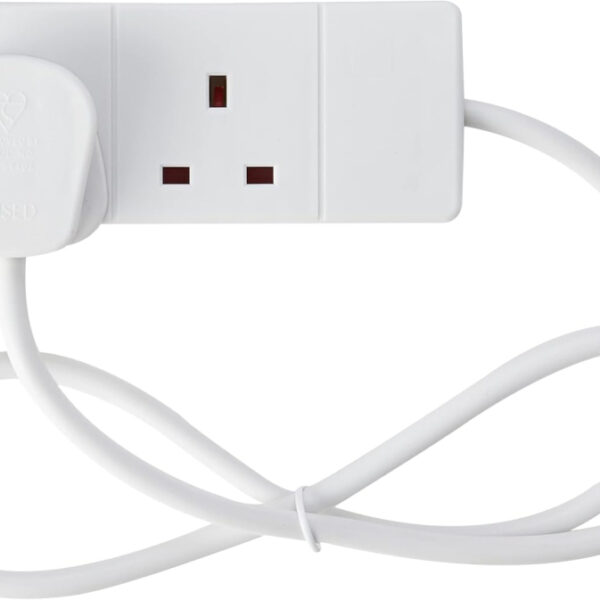 pro elec PEL00899 2 Gang 1 m Extension Lead Cable - White
