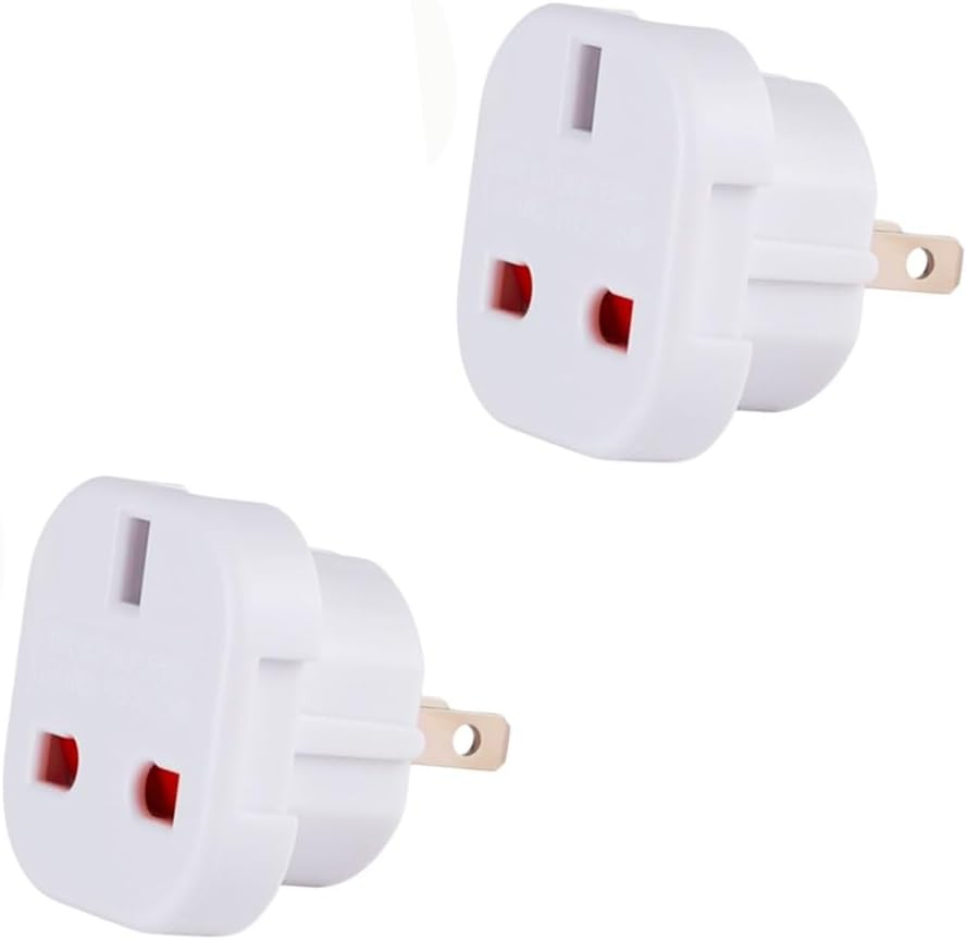 Double Dragon UK to US & Australia Travel Adapter | 3-Pin to 2-Pin Plug Converter with Swivel Pins | Works in USA, Canada, Japan, Thailand, Australia, New Zealand, China & More | 100V-240V | 2-Pack