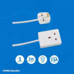 PRO ELEC PEL00898 1 Gang Extension Lead 1m, White - Image 8