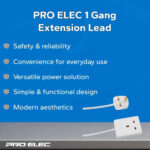 PRO ELEC PEL00898 1 Gang Extension Lead 1m, White - Image 9