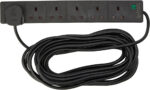 pro elec 6 Gang 10 m Extension Lead Surge Protector - Black