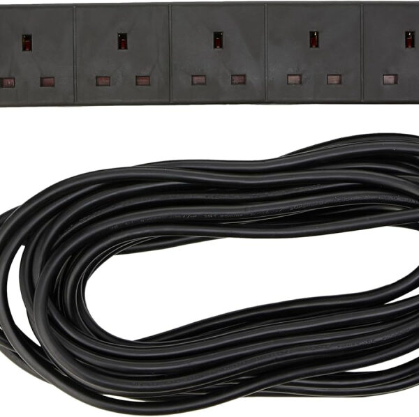 pro elec 6 Gang 10 m Extension Lead Surge Protector - Black