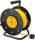 SLx Outdoor Extension Lead, 50m, 4 Socket Extension Reel, Heavy Duty Extension Cable, Thermal Cut Out, Extension Lead for Garden lawn mower Office, 13A Fused UK Plug
