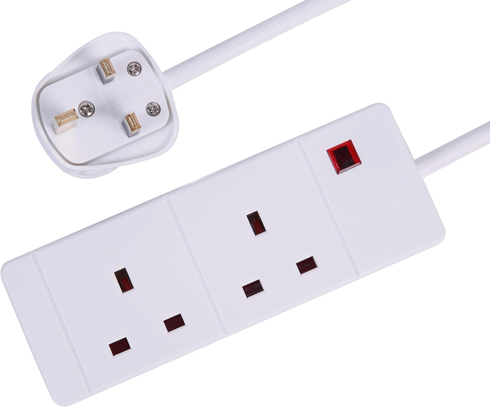 PRO ELEC PELB1900 2 Gang Extension Lead 3m, White