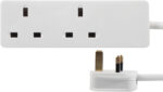PRO ELEC 2-Gang Extension Lead | 500mm Cable | 13A | UK Plug | White – PELB1403