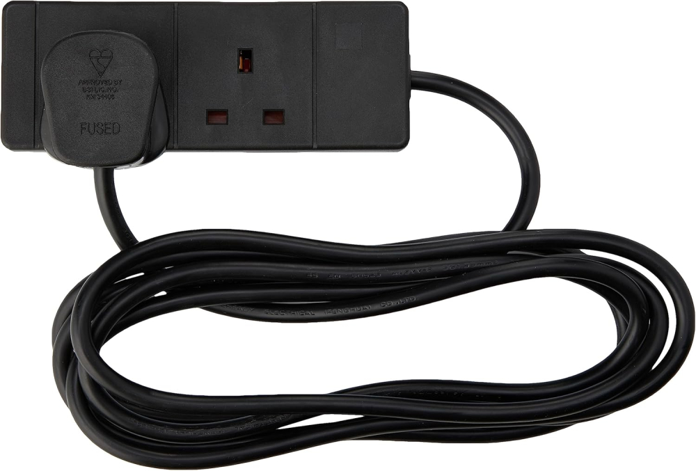 PRO ELEC PELB1737 2 Gang Extension Lead Black, 3m