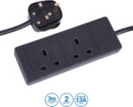 PRO ELEC PELB1737 2 Gang Extension Lead Black, 3m - Image 6