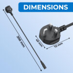 UK 3-Pin Plug to IEC C7 Figure 8 Power Cable, 2 Meter, BS1363 Certified Plug with 10A Fuse, VDE Approved Cable, CE Certified Connector | Compatible with Printers, Game Consoles, Set-Top Boxes & More - Image 2