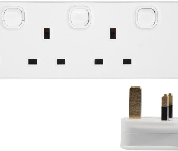 PRO ELEC PELB2001 Individualy Switched Mains Extension Lead, 3 Gang, 7.5m, White