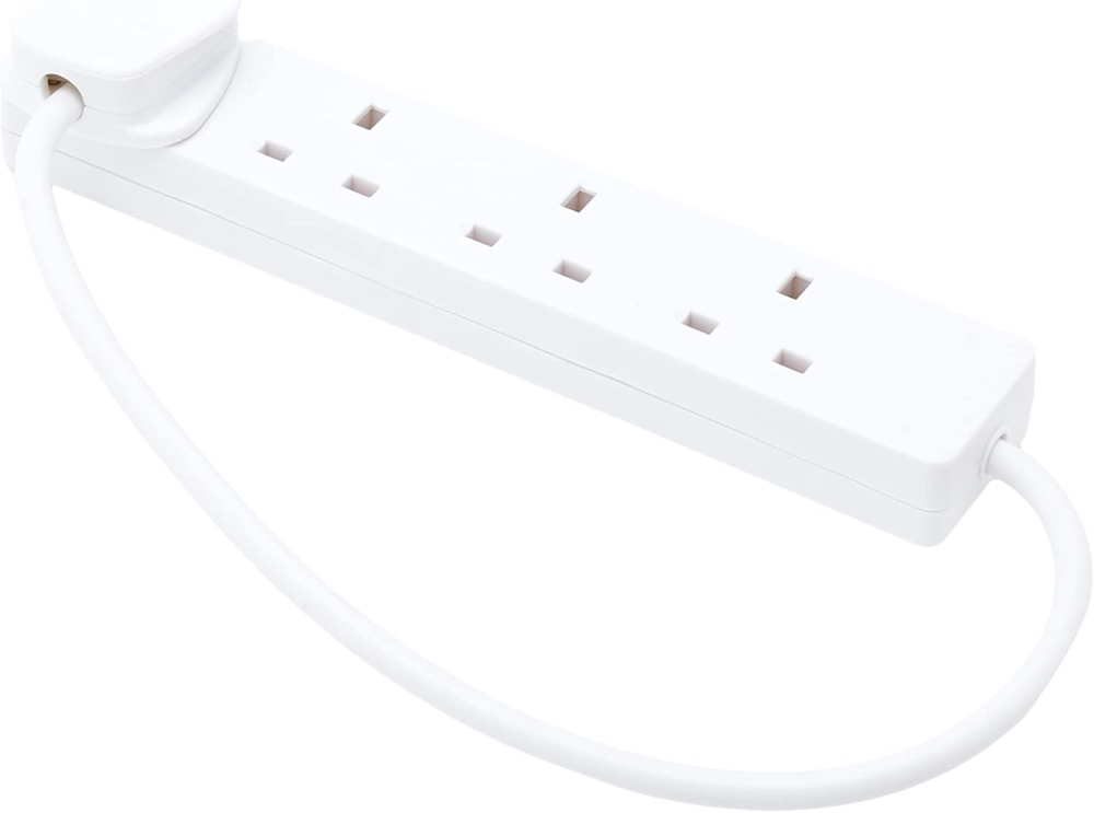 PRO ELEC PELB1901 4 Gang Extension Lead 0.5m, White