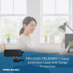PRO ELEC PELB1989 2-Gang Extension Lead with Surge Protection, 1m, Black - Image 4