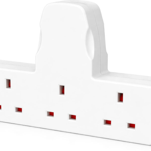 13A 3 Gang UK 3-Pin Power Adapter Multi Plug Socket Extender, Compact Cable-Free Design, BS 1363-3 Certified for Home, Kitchen & Office Use