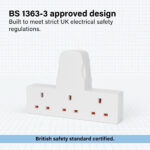 13A 3 Gang UK 3-Pin Power Adapter Multi Plug Socket Extender, Compact Cable-Free Design, BS 1363-3 Certified for Home, Kitchen & Office Use - Image 9