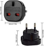Q4U Q4UP6 Travel Adapter UK to Europe Black Plug Adapter UK to EU, UK 3 Pin to Plug European/France/Poland/Europe (EU) 2 Pin Adapter Travel – Pack of 6 - Image 5