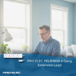 PRO ELEC PELB1808 4 Gang Extension Lead 15m, White - Image 9