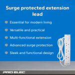 pro elec plpl15330pl 2 m Switched and Surge Protected 4 Gang Extension Lead white - Image 9