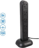 Pro Elec EXTENSION TOWER 10-GANG + NEON, BLACK - Image 2