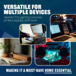 Mercury | 4-Gang Individually Switched Extension Lead | 2m Cable | UK Plug | White | Multi-Socket Individually Switched Power Strip with Wall Mount & Neon Indicator - Image 5