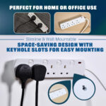 Mercury | 4-Gang Individually Switched Extension Lead | 2m Cable | UK Plug | White | Multi-Socket Individually Switched Power Strip with Wall Mount & Neon Indicator - Image 7