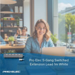 pro elec pl15694 1 m 5-Gang Switched Extension Lead , White - Image 4