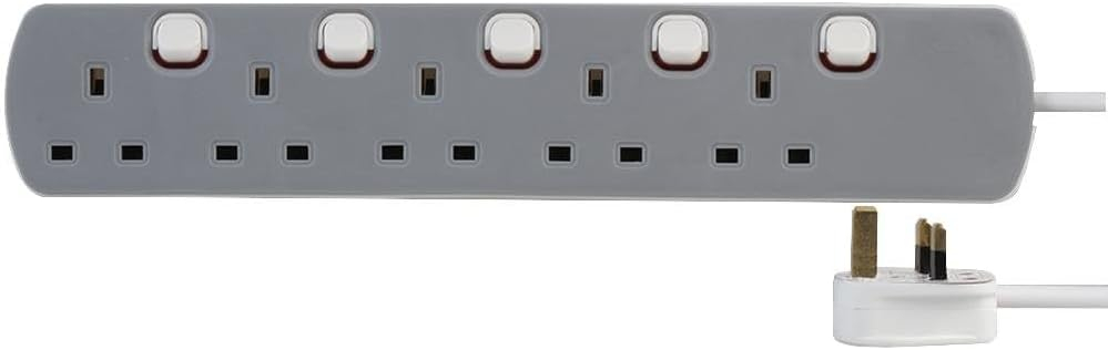 pro elec pl15694 1 m 5-Gang Switched Extension Lead , White