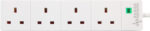 PRO ELEC PL09211 4 Gang Surge Protected Extension Lead White, 8m
