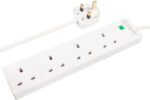 PRO ELEC PL09211 4 Gang Surge Protected Extension Lead White, 8m - Image 8