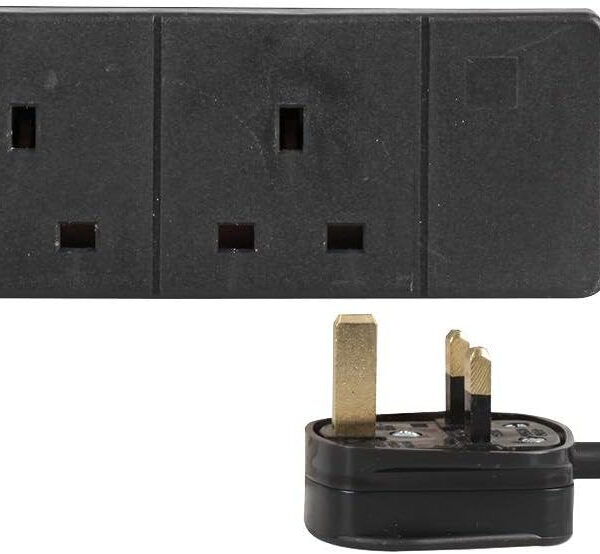 PRO ELEC - Extension Lead, 2 Socket, 10 Metres (Black)