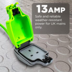 STATUS 1 Socket Extension Lead, 2m, Green, Outdoor Extension Cable, Waterproof, IP54 Rated, 13 Amp Plug, Heavy Duty Socket, Ideal for Garden Power Tools, DIY Use (1W2M13AIP54S6) - Image 9