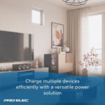 Pro Elec 2-Gang Mains Extension Lead with USB, 1m,white usb - Image 5