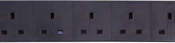 Pro Elec 6 Gang Extension Lead with 2m Cable, Black, 13A Rated