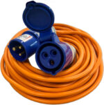 10M Extension Lead Cable - Heavy Duty, 240V 16amp Camping Caravan Hook Up Cable Orange High Vis Orange Mains Power - Perfect For Campervan & Motorhome (10M) - Image 4