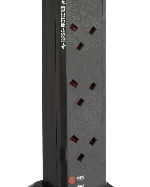 Knightsbridge ML 8 Gang 2 m Surge Protected Tower Extension Lead,Black
